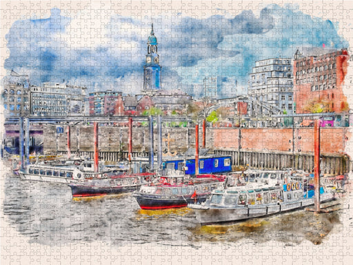 Hamburg Hafenpanorama - CALVENDO Foto-Puzzle - calvendoverlag 39.99