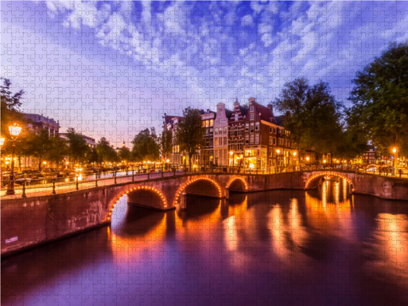 AMSTERDAM Reizvolle Impression am Abend - CALVENDO Foto-Puzzle - calvendoverlag 39.99