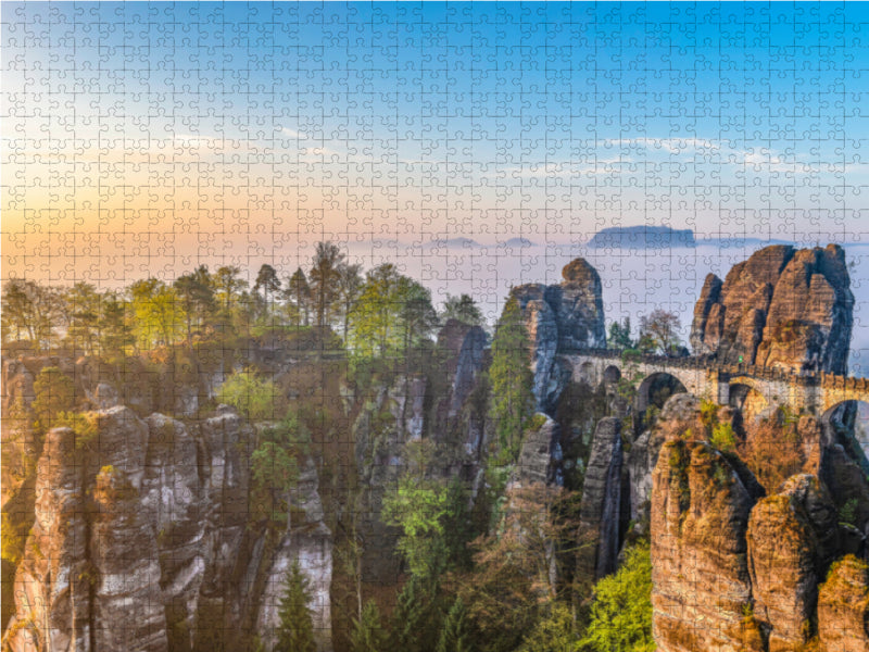 Basteibrücke mit Felsenburg Neurathen - CALVENDO Foto-Puzzle - calvendoverlag 29.99