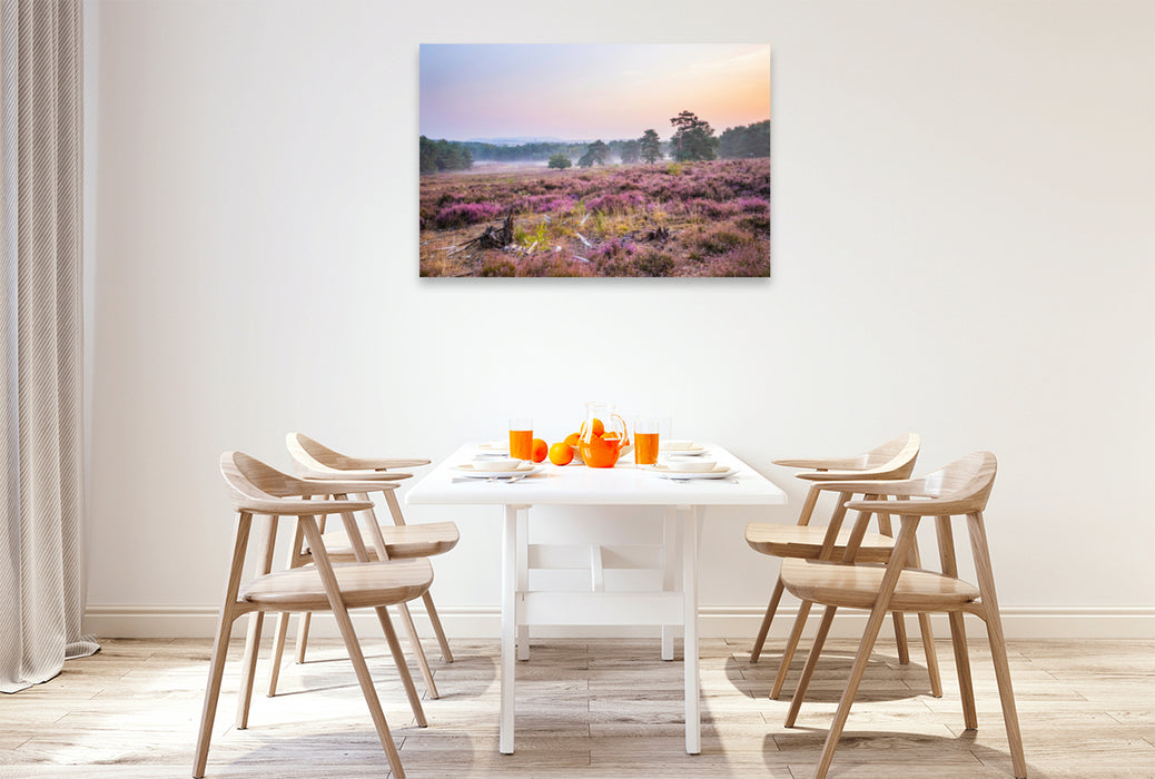Premium textile canvas Premium textile canvas 120 cm x 80 cm landscape A new day begins 