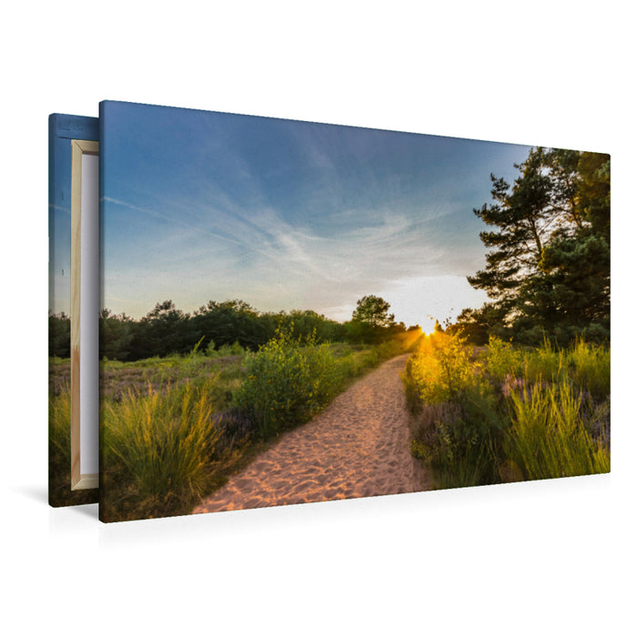 Premium textile canvas Premium textile canvas 120 cm x 80 cm landscape The day comes to an end 