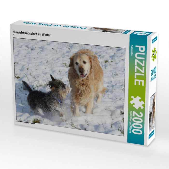 Hundefreundschaft im Winter - CALVENDO Foto-Puzzle - calvendoverlag 39.99