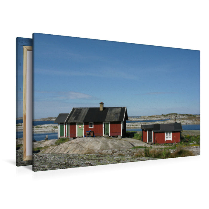 Premium textile canvas Premium textile canvas 120 cm x 80 cm landscape archipelago idyll 