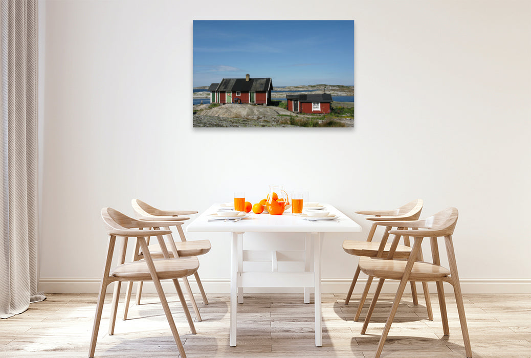 Premium textile canvas Premium textile canvas 120 cm x 80 cm landscape archipelago idyll 