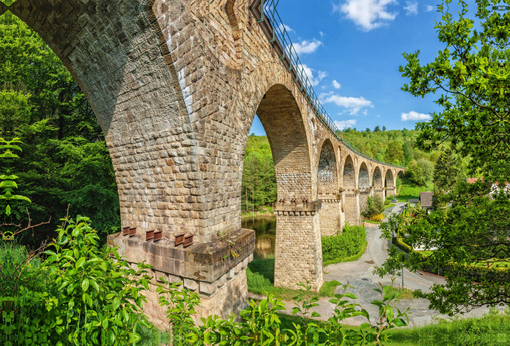 Premium textile canvas Premium textile canvas 120 cm x 80 cm across A motif from the Sonneberg district's bridges calendar 