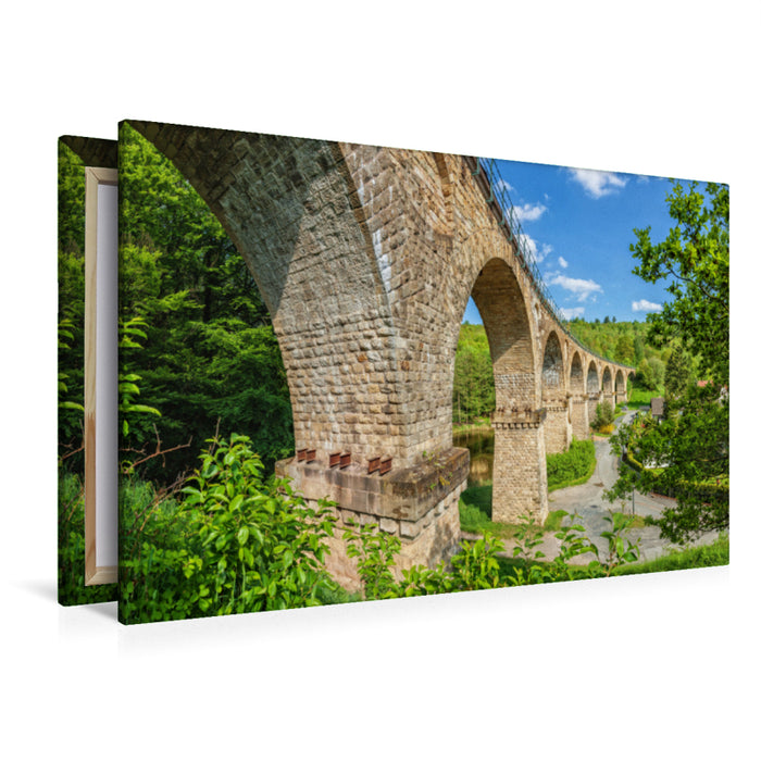 Premium textile canvas Premium textile canvas 120 cm x 80 cm across A motif from the Sonneberg district's bridges calendar 