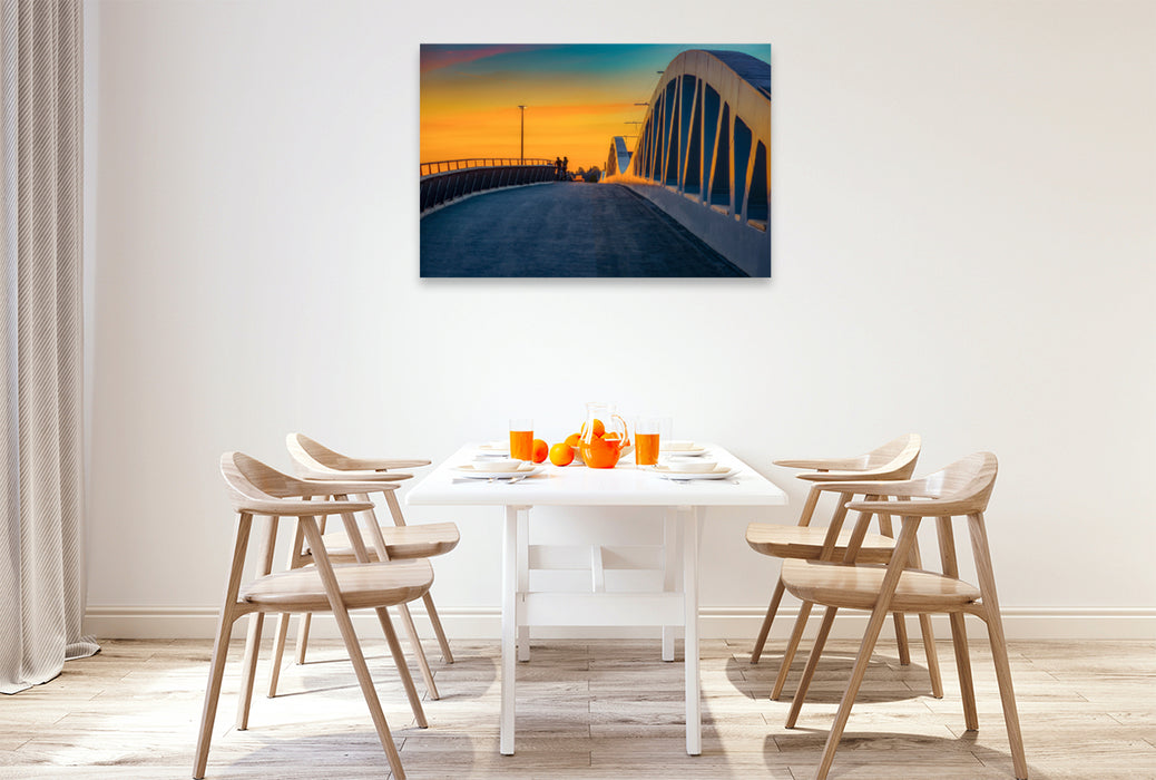 Premium textile canvas Premium textile canvas 120 cm x 80 cm across The Kienless Bridge 