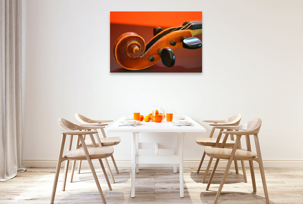 Premium textile canvas Premium textile canvas 120 cm x 80 cm landscape snail of a violin 