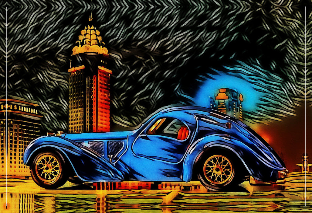 Premium textile canvas Premium textile canvas 90 cm x 60 cm landscape A look back to the 1930s: the Type 57 Atlantic from Bugatti 