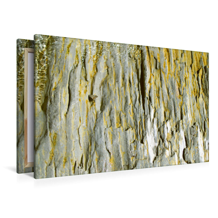 Premium textile canvas Premium textile canvas 120 cm x 80 cm landscape rock structures - visible time in the stone 