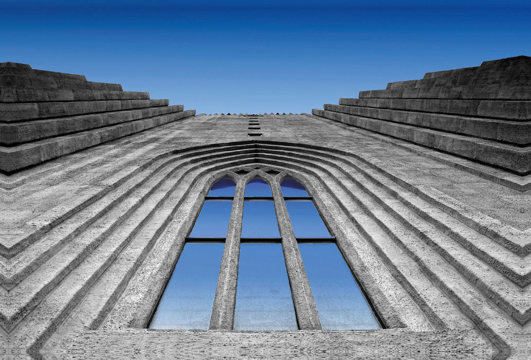 Premium textile canvas Premium textile canvas 120 cm x 80 cm across The church window, a view of the sky 