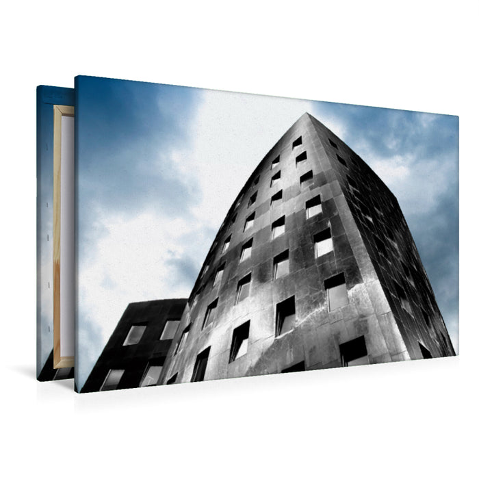 Premium textile canvas Premium textile canvas 120 cm x 80 cm landscape architecture special, the Gehry Tower, Hanover 