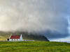 Wetterfront auf Island. Die Kirche von Sæból in den Westfjorde. - CALVENDO Foto-Puzzle - calvendoverlag 29.99