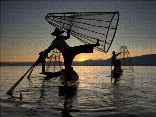 die Fischer vom See Inle - CALVENDO Foto-Puzzle - calvendoverlag 39.99