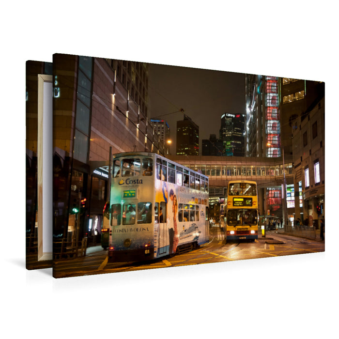 Premium textile canvas Premium textile canvas 120 cm x 80 cm landscape A motif from the Hong Kong calendar - City Lights 