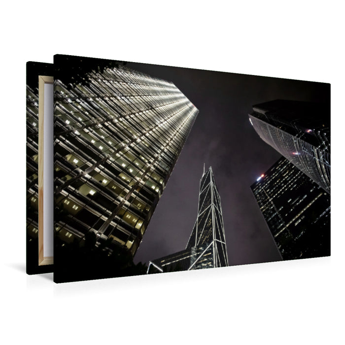 Premium textile canvas Premium textile canvas 120 cm x 80 cm landscape A motif from the Hong Kong calendar - City Lights 