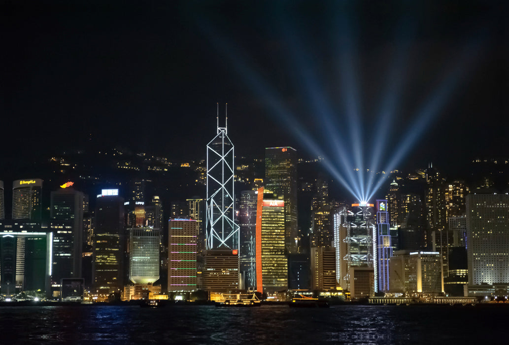 Premium textile canvas Premium textile canvas 120 cm x 80 cm landscape A motif from the Hong Kong calendar - City Lights 