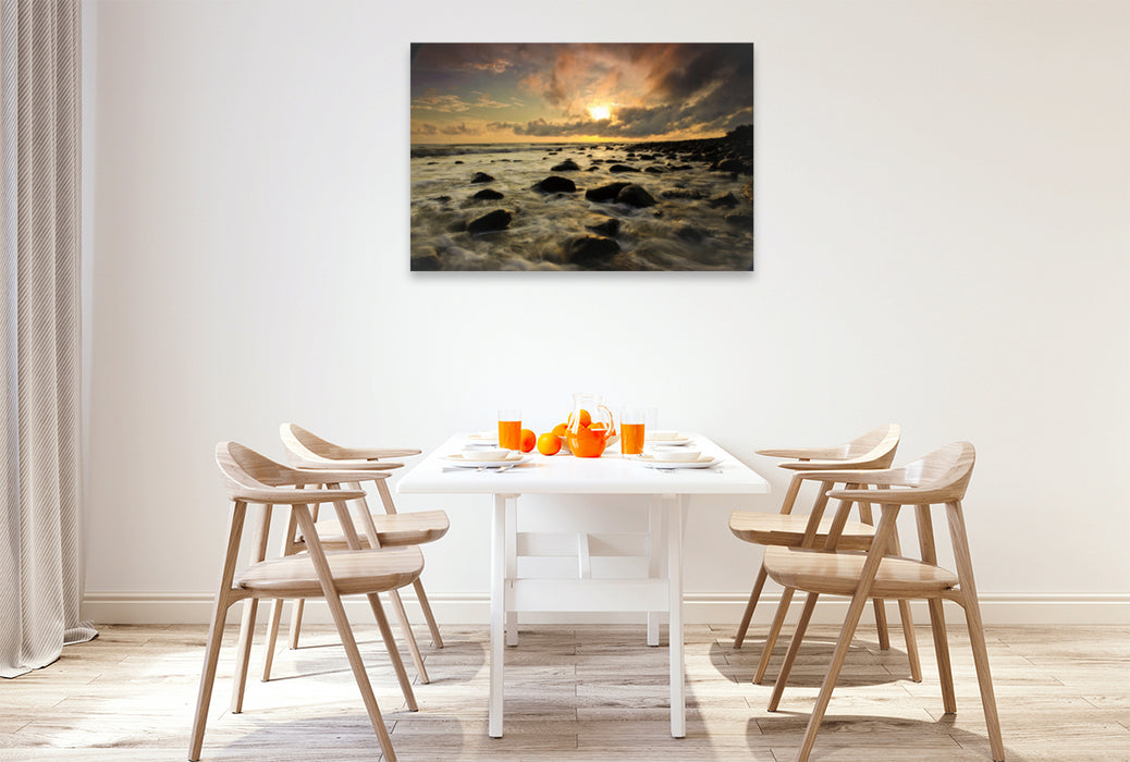 Premium textile canvas Premium textile canvas 120 cm x 80 cm landscape The power of the sea 