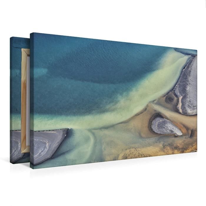 Premium textile canvas Premium textile canvas 75 cm x 50 cm across River meets sea, a fantastic play of colors 