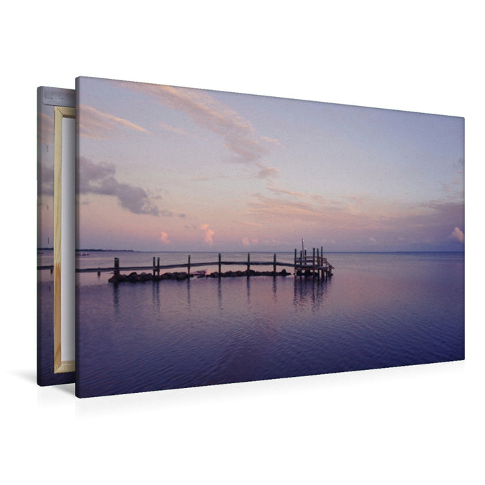 Premium Textil-Leinwand Premium Textil-Leinwand 120 cm x 80 cm quer Sonnenuntergang Florida Keys