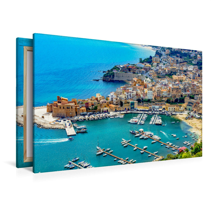 Premium textile canvas Premium textile canvas 120 cm x 80 cm landscape Sicily - From Palermo to Syracuse 
