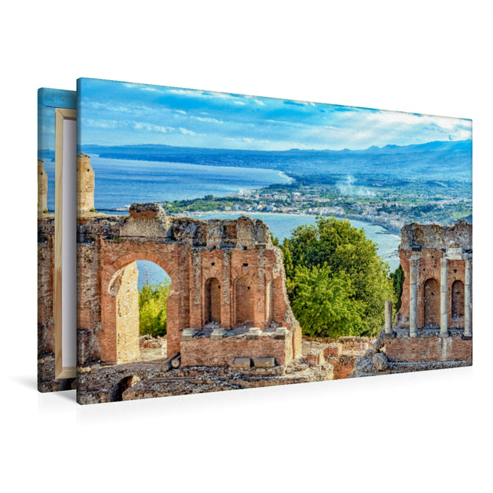 Premium textile canvas Premium textile canvas 120 cm x 80 cm landscape Sicily - From Palermo to Syracuse 