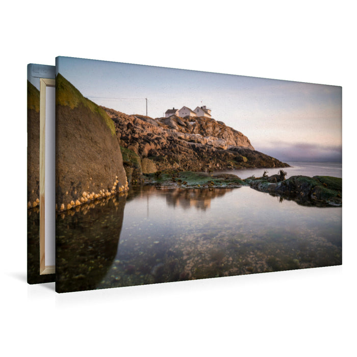 Premium textile canvas Premium textile canvas 120 cm x 80 cm landscape Henningsvær 