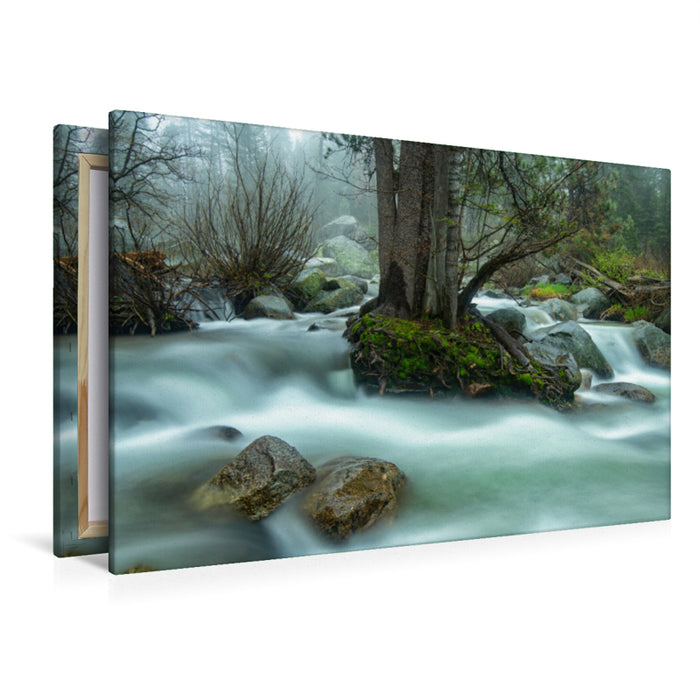 Premium Textil-Leinwand Premium Textil-Leinwand 120 cm x 80 cm quer Bauminsel, USA, Marble Fork Kaweah River