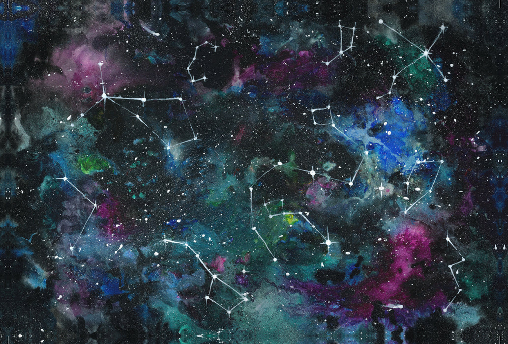 Premium textile canvas Premium textile canvas 120 cm x 80 cm landscape constellations 