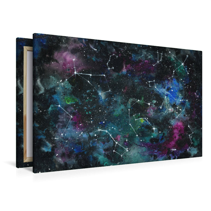 Premium textile canvas Premium textile canvas 120 cm x 80 cm landscape constellations 