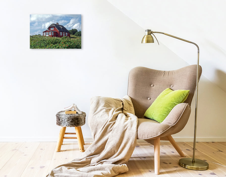 Premium Textil-Leinwand Premium Textil-Leinwand 45 cm x 30 cm quer Ein typisch Dänisches Ferienhaus in Vejers Strand