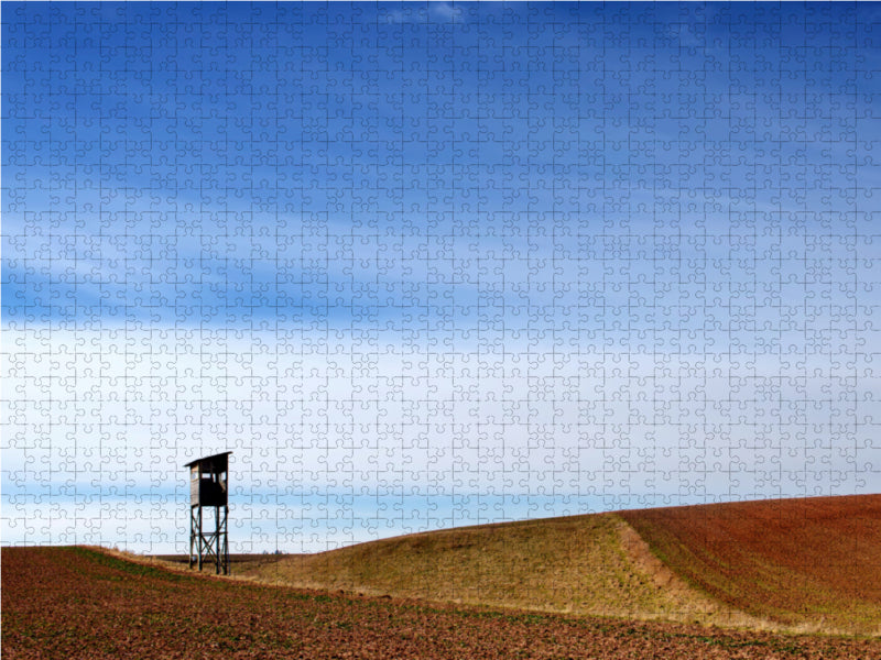 Februarmorgen, Hochsitz am Feldrand - CALVENDO Foto-Puzzle - calvendoverlag 29.99