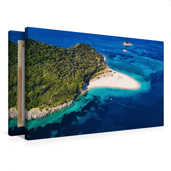 Premium textile canvas Premium textile canvas 75 cm x 50 cm landscape Zakynthos - Marathonisi Beach 