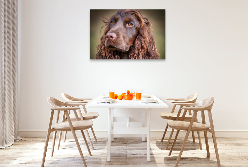 Premium Textil-Leinwand Premium Textil-Leinwand 120 cm x 80 cm quer Arroganter Cocker Spaniel