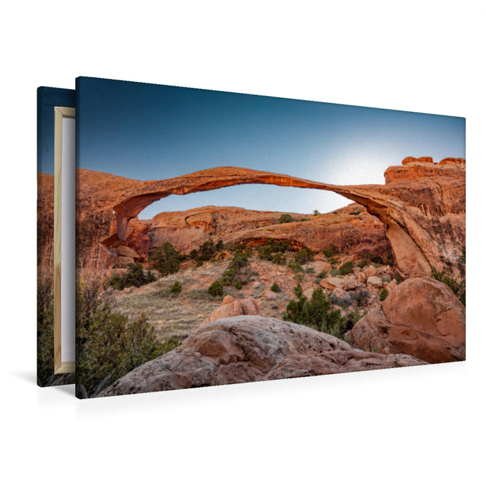 Premium Textil-Leinwand Premium Textil-Leinwand 120 cm x 80 cm quer Landscape Arch in Arches National Park