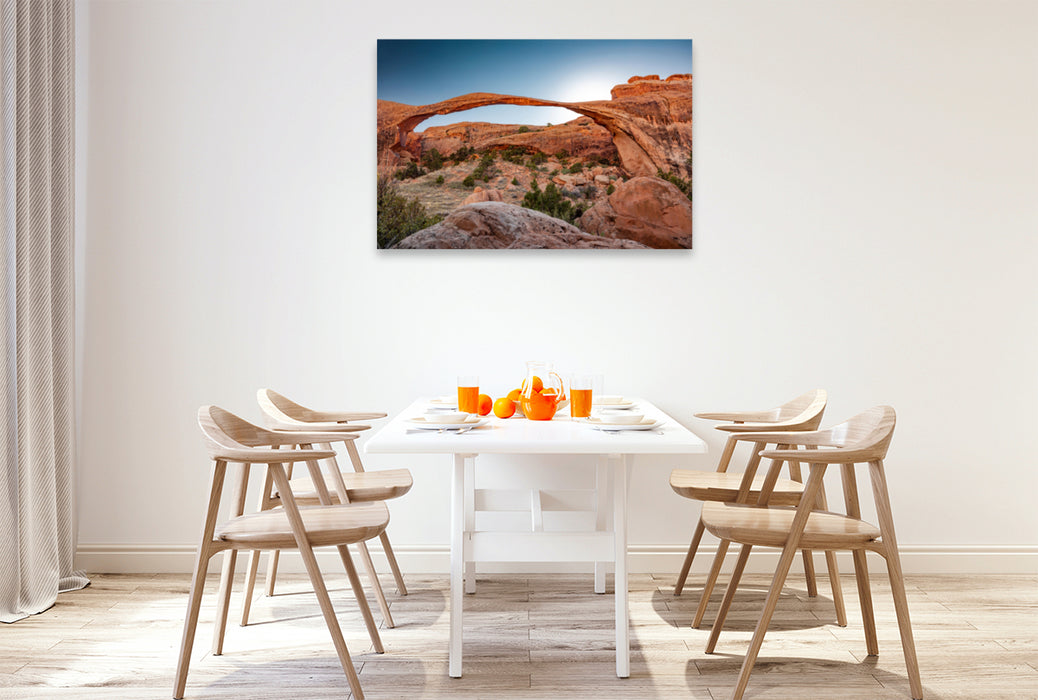 Premium Textil-Leinwand Premium Textil-Leinwand 120 cm x 80 cm quer Landscape Arch in Arches National Park