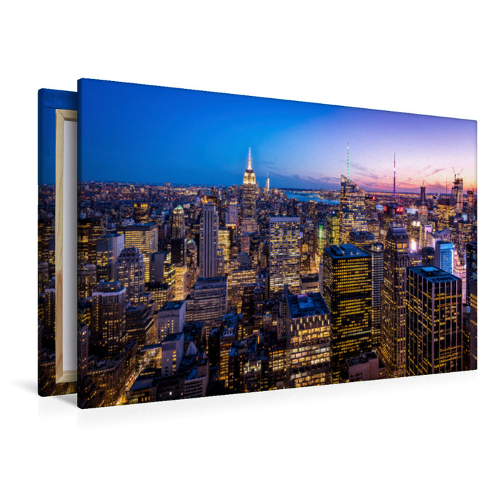 Premium Textil-Leinwand Premium Textil-Leinwand 120 cm x 80 cm quer Manhattan mit Empire State Building, New York City, USA