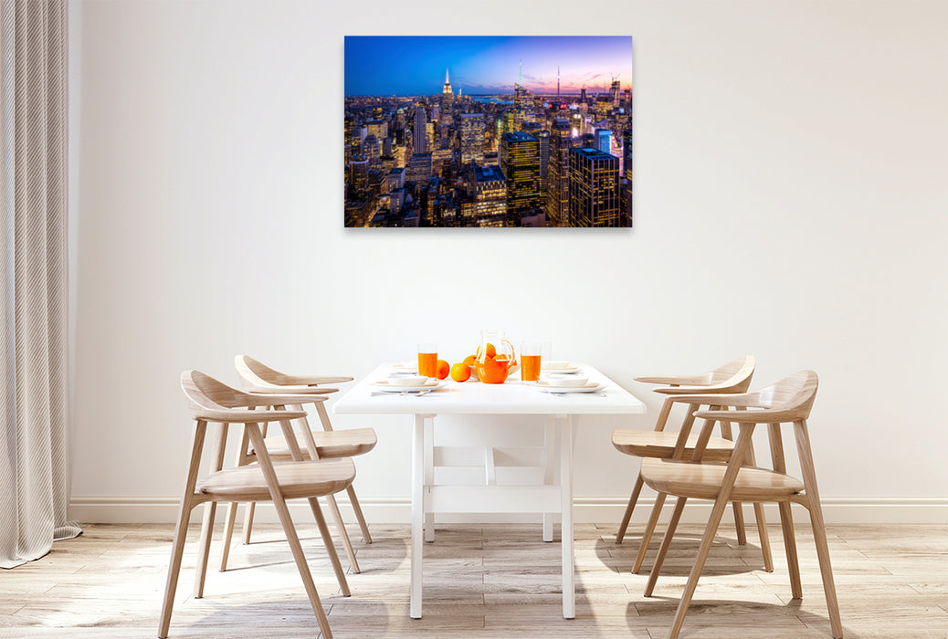 Premium Textil-Leinwand Premium Textil-Leinwand 120 cm x 80 cm quer Manhattan mit Empire State Building, New York City, USA