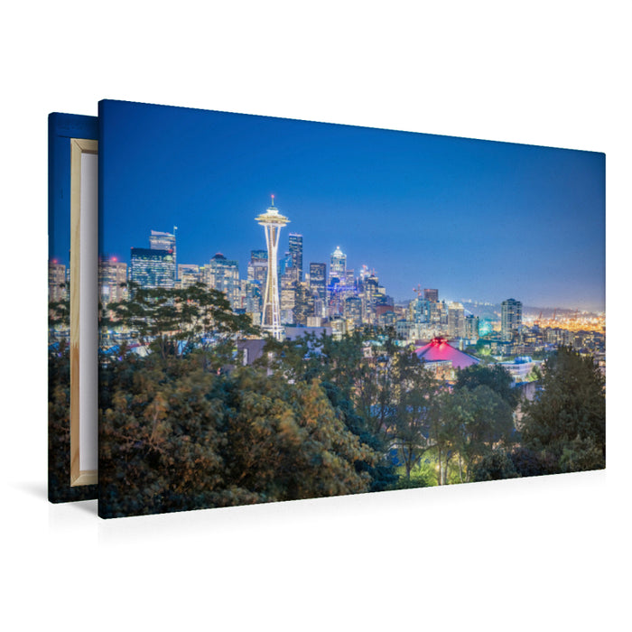 Premium Textil-Leinwand Premium Textil-Leinwand 120 cm x 80 cm quer Seattle mit Space Needle, Washington, USA