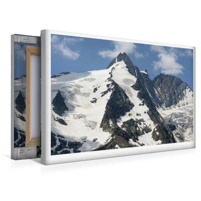 Premium textile canvas Premium textile canvas 45 cm x 30 cm across peak of the Großglockner massif. High Tauern in Austria. 