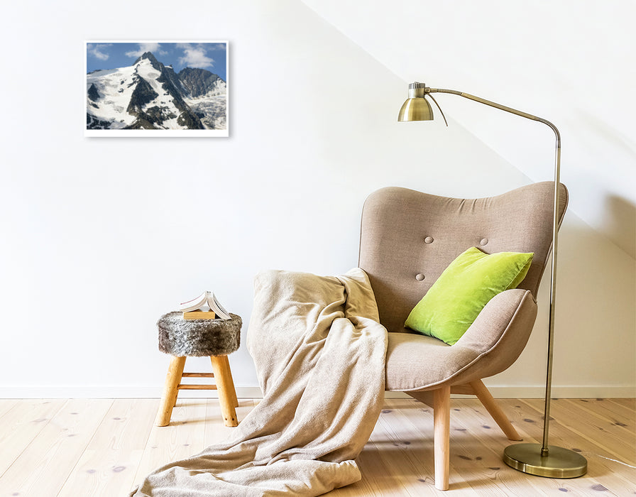 Premium textile canvas Premium textile canvas 45 cm x 30 cm across peak of the Großglockner massif. High Tauern in Austria. 