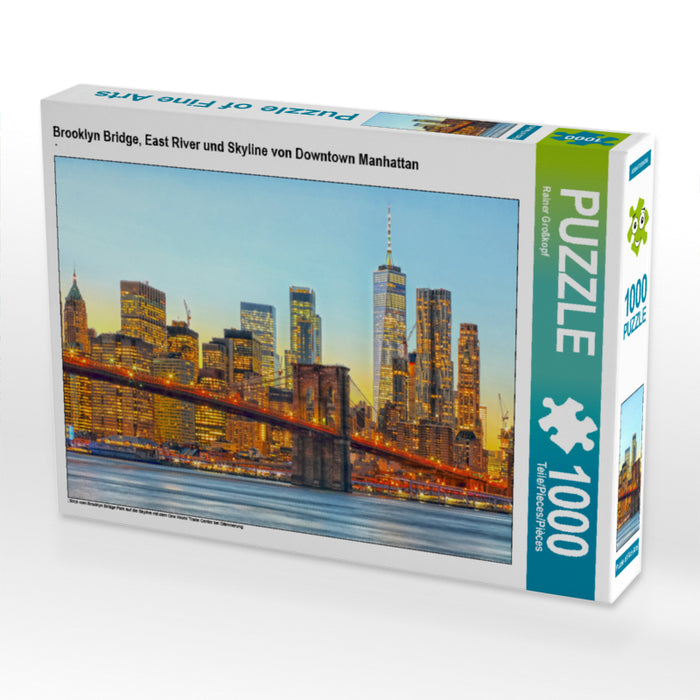 Brooklyn Bridge, East River und Skyline von Downtown Manhattan - CALVENDO Foto-Puzzle - calvendoverlag 29.99