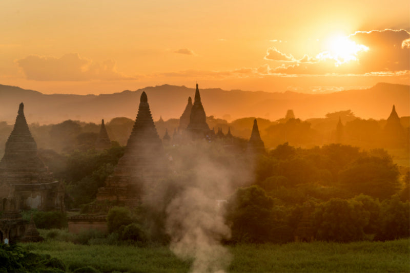 Toile textile premium Toile textile premium 120 cm x 80 cm paysage Temple de Bagan, Myanmar 