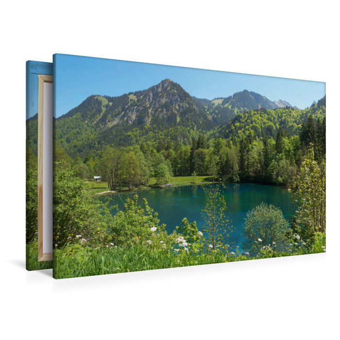 Premium textile canvas Premium textile canvas 120 cm x 80 cm across Christlessee in the Trettachtal 