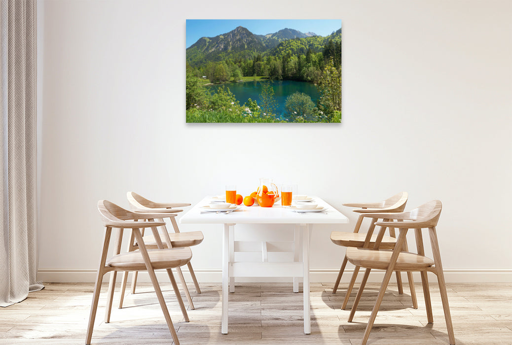 Premium textile canvas Premium textile canvas 120 cm x 80 cm across Christlessee in the Trettachtal 
