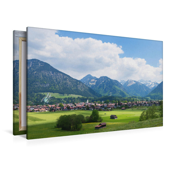 Premium textile canvas Premium textile canvas 120 cm x 80 cm landscape climatic health resort Oberstdorf 