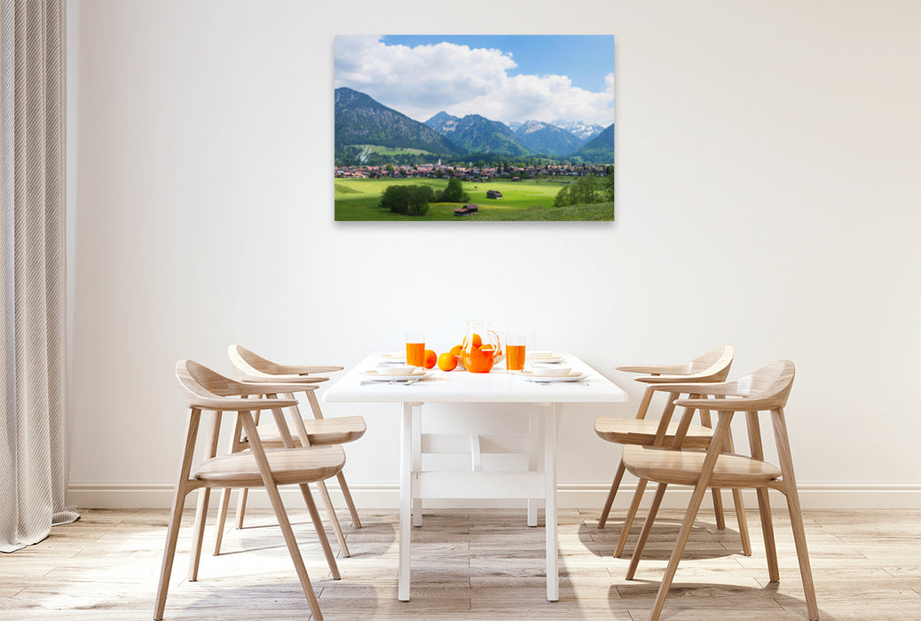 Premium textile canvas Premium textile canvas 120 cm x 80 cm landscape climatic health resort Oberstdorf 