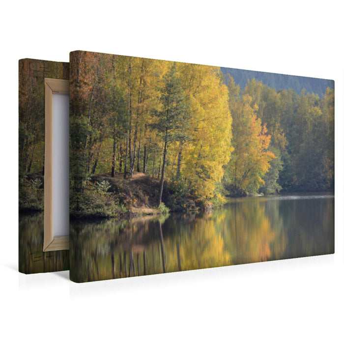 Premium textile canvas Premium textile canvas 45 cm x 30 cm landscape The golden leaves. 