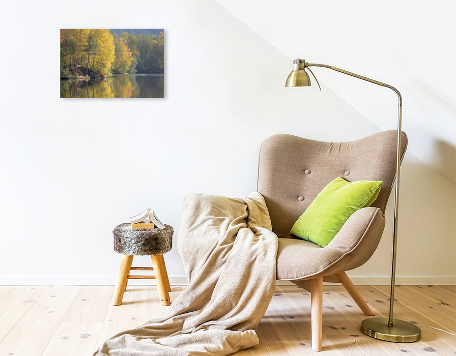 Premium textile canvas Premium textile canvas 45 cm x 30 cm landscape The golden leaves. 