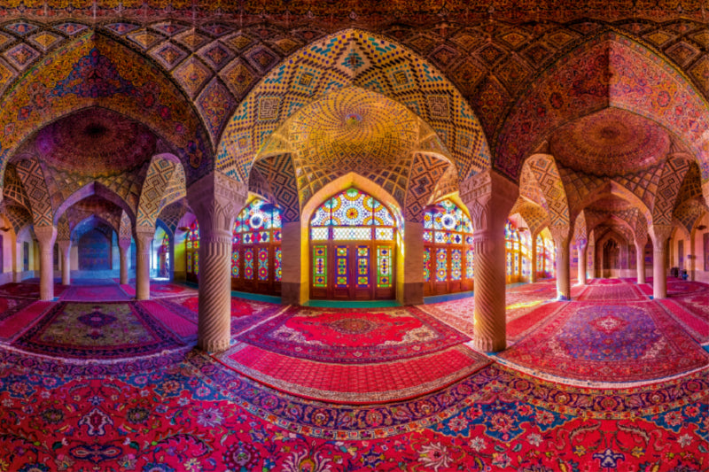 Toile textile haut de gamme Toile textile haut de gamme 120 cm x 80 cm à travers la mosquée Nasir al Molk à Shiraz 